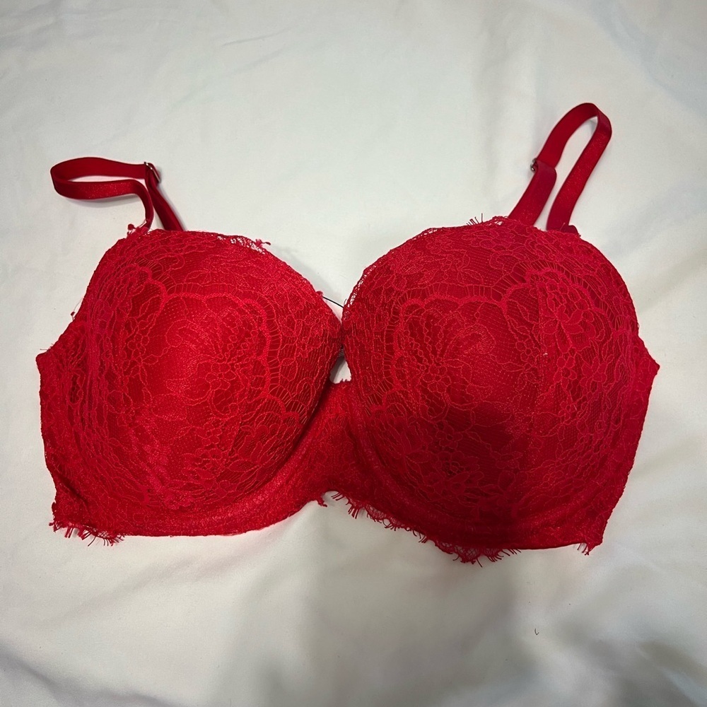 Victoria's Secret Red Lace Demi Bra